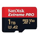 SanDisk Tarjeta microSDXC Extreme PRO de 1 TB + adaptador SD + RescuePRO Deluxe, hasta 200 MB/s, con rendimiento de aplicación A2, UHS-I, Clase 10, U3, V30