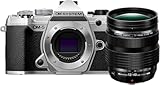 OM System OM-5 Cámara con Sistema Micro Four Thirds con Objetivo M.Zuiko Digital ED 12-40mm Pro II, Sensor Live Mos de 20 MP, Estabilización de Imagen Mejorada de 5 Ejes, Plata/Negro