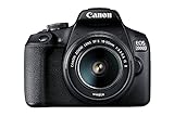 Canon EOS 2000D + EF-S 18-55mm f/3.5-5.6 III Juego de cámara SLR 24,1 MP CMOS 6000 x 4000 Pixeles Negro - Cámara digital (24,1 MP, 6000 x 4000 Pixeles, CMOS, Full HD, Negro)
