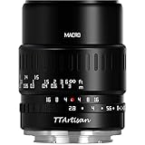 TTArtisan Lente de Cuerpo de Metal Macro F2.8 de 40 mm Compatible con Montura Micro Cuatro Tercios - Negro