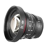 MEKE Lente Mini Cine 4K de gran apertura T2.9 de 8 mm con enfoque manual Prime de baja distorsión para Micro Four Thirds M4/3 MFT compatible con cámaras Olympus/Panasonic Lumix y BMPCC 4K Zcam E2 GH5