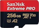 SanDisk Extreme PRO Tarjeta Micro SDXC 256 GB + adaptador SD (Para Cámaras de acción, drones, móviles, hasta 200 MB/s) El rendimiento A2, RescuePRO Deluxe, UHS-I, C10 U3 V30