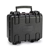 Amazon Basics Maleta Portátil Protectora Rígida Pequeña para Cámaras, Drones, Lentes y Accesorios, Espuma Ajustable, Impermeable, Resistente a los Golpes, 30,7 x 27 x 14,2 cm, Negro, Sólido