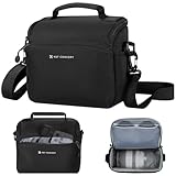K&F CONCEPT Bolsa Funda Cámara Réflex Impermeable Pequeño Estuche Crossbody para cámara de Hombro con Correa Ajustable DSLR/SLR/Mirrorless Compact Photography Bags-Negro