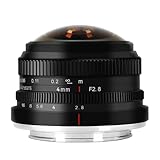 7artisans 4mm F2.8 Lente Ojo pez Circular, ángulo de visión Ultra Amplio de 225 °, Compatible con cámaras APS-C Sony E-Mount a6300 a6100 a6000 a5100 a5000 a6500 a6600 Nex-3 Nex-3N Nex-3R Nex-5 7