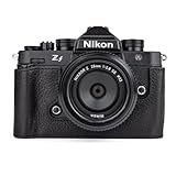 MUZIRI KINOKOO Funda Nikon Z f Zf - Funda Protectora de Cuero Genuino Compatible con Cámara Nikon Z f/Zf, con Apertura Inferior y Diseño de Agarre Manual - Negro