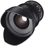 Samyang F1312803101 - Objetivo para vídeo VDSLR para Nikon F (Distancia Focal Fija 24mm, Apertura T1.5-22 ED AS IF UMC II, diámetro Filtro: 77mm), Negro