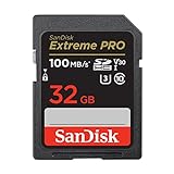 SanDisk Tarjeta SDHC Extreme PRO de 32 GB + RescuePRO Deluxe, hasta 100 MB/s, UHS-I, Clase 10, U3, V30