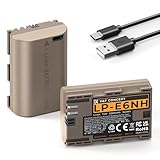 K&F CONCEPT LP-E6NH 2250mAh 2 Pack Batería de Cámara con Conector de Carga Directa Type C Compatible con Canon EOS 90D/80D/70D/5D Mark II III IV/5DS SR/6D/6D Mark II/R5 R6 R6 II R7