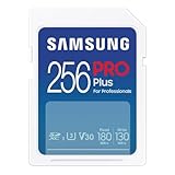 Samsung PRO Plus Tarjeta de memoria SD, 256 GB, 180 y 130 MB/s, Full HD & 4K UHD, UHS-I, U3, V30, A2, Compatible con Smartphone Android, Tableta, GoPro y Drone DJI (MB-SD256S/EU)