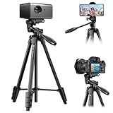 K&F CONCEPT Tripode Proyector, Trípode para Móvil 152cm Compatible con DSLR Canon Nikon Sony, Smartphone con Soporte para Móvil, Trípode de Viaje de Aluminio con Mando a Distancia Bluetooth