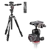 Manfrotto Befree 3-Way Live Advanced Kit de Viaje en Aluminio con Cabezal Fluido para Videocámaras y Cámaras Compactas, y Cabezal de Bola 494, Accesorios para Creadores de Contenido y Vlogging