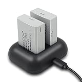 ENEGON Batería de Repuesto (Paquete de 2) y Cargador rápido rápido para Canon LP-E5 y Canon EOS Rebel XS, Rebel T1i, Rebel XSi, 1000D, 500D, 450D, Kiss X3, Kiss X2, Kiss F