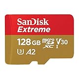 SanDisk Extreme Plus 128 GB microSDXC Memory Card + SD Adapter with A2 App Performance up to 170 MB/s, Class 10, U3, V30