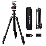 K&F CONCEPT Trípode Camera 178cm K234A3+BH-36 Compacto con Cabeza Esférica, Trípode para Viajar Capacidad de Carga 8kg con Clip para Móvil