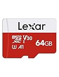 Lexar Tarjeta Micro SD de 64 GB, Tarjeta Micro SD de hasta 100 MB/seg, Tarjeta de Memoria microSDXC con Adaptador SD, A1, U3, C10, V30, Micro SD Card para Nintendo Switch, GoPro, Tableta, Videocámara