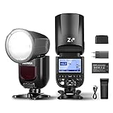 NEEWER Z1-C TTL Flash Speedlite para Cámaras Canon DSLR, 76Ws 2.4G 1/8000s HSS, Luz de Modelado LED de 10 Niveles, Batería de Li-Ion 2600mAh, 480 Tomas de Potencia Completa, Reciclaje en 1.5s Flash