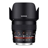 Samyang F1111106101 - Objetivo fotográfico DSLR para Sony E (Distancia Focal Fija 50mm, Apertura f/1.4-22 AS UMC, diámetro Filtro: 77mm), Negro