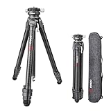 Trípode de cámara, COMAN Zero Y Tripod Carbon Fibre con Cabeza esférica panorámica de 360° y trípode de vídeo Arca Swiss para Todas Las cámaras DSRL, Columna Central cargable hasta 18 kg