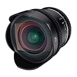 SAMYANG MF 14 mm T3,1 VDSLR MK2 MFT – Lente de Gran Angular T3.1 Ultra Gran Angular Cine y vídeo para Montaje MFT, Distancia Focal Fija de 14 mm, Corona Dentada de Enfoque de Seguimiento de Formato