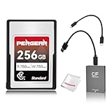 Pergear Serie Estándar 256GB CFexpress Tipo A Tarjeta de Memoria Velocidad de Lectura de Hasta 780MB/s Velocidad de escritura de 780MB/s para Grabación 4K 120P 8K 30P(Lector de Tarjetas) para Alpha FX