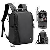 TARION TR-L Mochila para cámara Mochila impermeable para cámara con compartimento para computadora portátil de 14 '', Mochila profesional de gran capacidad con cubierta para la lluvia