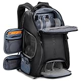 K&F Concept Mochila para cámara, bolsa de cámara de gran capacidad de 25 L para fotógrafos con protector de lluvia y compartimento para laptop de 15.6 pulgadas compatible con dron Canon/Nikon/Sony/DJI