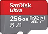 SanDisk 256GB Ultra, Tarjeta de memoria microSDXC, hasta 150 MB/s + adaptador SD, con Clase A1 de rendimiento de las aplicaciones, UHS-I Class 10 U1