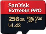 SanDisk Tarjeta microSDXC Extreme PRO de 256 GB + adaptador SD + RescuePRO Deluxe de hasta 200 MB/s, con rendimiento de aplicación A2, UHS-I, Clase 10, U3, V30