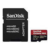 SanDisk Extreme PRO - Tarjeta de memoria de 32 GB microSDHC UHS-I + adaptador SD, velocidad de lectura hasta 100 MB/s, Clase 10, U3, V30 y A1