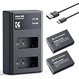 K&F CONCEPT LP-E17 2 Pack Batería de Repuesto con Cargador Dual USB, 1250mAh Compatible con Cámara Canon EOS RP Rebel T8i SL2 SL3 T6i T6s T7i EOS M3 M5 M6 Mark II 200D 77D 750D 760D 800D