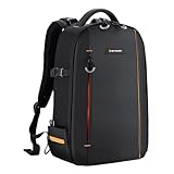 K&F Concept Mochila para Cámara Profesional, Portátil Mochila Fotografia Impermeable Mochila Cámara para Reflex con Cremallera Antirrobo, Bolsa Cámara Compartimento para Portátil de 15.6 Pulgadas(18L)