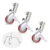 NEEWER - Juego de 3 ruedas giratorias, diámetro de 75 mm, construcción de metal y base de goma, solo compatible con el soporte C Neewer para disparos de vídeo en estudio (plata)