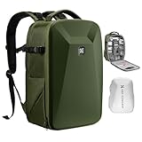 K&F CONCEPT Mochila Cámara Rígida, Hardshell Camera Bag, Bolsa Cámara Profesional, Impermeable, a Prueba de Golpes, con Compartimento para Portátil de 16', con Raincover para DSLR/SLR/Mirrorless/Dron