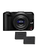 Canon EOS R50 V + RF-S 14-30mm F4-6.3 IS STM PZ + 2X Baterías (Kit de Batería Adicional)- Cámara para Vlogging Compatible con Objetivos Canon RF | Ideal Vlogs y Viajes | Conexión Bluetooth