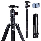 Tripode Camara Rollei C5i Negro, 156cm Tripode Carbono Fotografia de Viaje Portátil Camera Tripod Ligero con Cabezal Esférico de 360° Trípode y Monopie Compacto para Cámaras DSLR y Smartphone