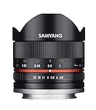 Samyang F1220306101 - Objetivo fotográfico CSC-Mirrorless para Sony E (distancia focal fija 8mm, apertura f/2.8-22 II UMC, Ojo de pez), negro