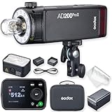 Godox AD200Pro II,Sincronización One-Tap con X3, Cabezas de Flash Optimizadas, LED de Modelado BiColor, Indicador de Grupo de Color, Ajustable de 1/512 a Potencia Completa (1/1) con Incrementos de 0.1