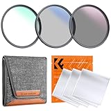 K&F Concept Nano-K Kit de Filtro Ultrafino MCUV/Filtro Polarizador CPL/Filtro Densidad Neutra ND4+Puma de Limpieza+Bolsa para 3 Filtros para Objetivo 43mm