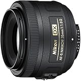 Nikon AF-S DX Nikkor 35 mm f/1.8 G - Objetivo para montura F, distancia focal fija 52.5 mm, apertura f/1.8G, negro - Versión Europea