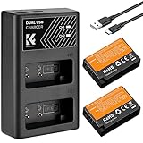 K&F Concept LP-E17 Batería de Repuesto(2 Pack)con Cargador Dual USB,Canon LP-E17 Batería de Cámara 1250mAh para Canon EOS RP Rebel T8i SL2 SL3 T6i T6s T7i EOS M3 M5 M6 Mark II 200D 77D 750D 760D 800D