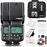 Godox TT600 2.4G Wireless Camera Strobe Flash Light GN60 Master/Slave Camera Flash con Trigger Speedlite (2 x TT600+X1T-N)