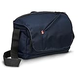 Manfrotto NX - Bolsa Messenger para cámara CSC con 2 Objetivos (Inserto extraíble, Acceso Superior Grande, Tela Externa Repelente al Agua) Color Azul