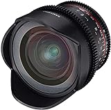 Samyang SA1315 - Objetivo para vídeo VDSLR 16 mm T2.6 ED AS UMC II para Nikon F (Enfoque Manual, UMC Anti-Reflectante) Negro - con Parasol extraíble