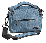 Cullmann 90283 Malaga Vario 200 - Funda para cámara con Correa, Color Azul, 140 x 90 x 75