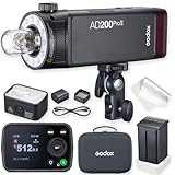 Godox AD200Pro II,Sincronización One-Tap con X3, Cabezas de Flash Optimizadas, LED de Modelado BiColor, Indicador de Grupo de Color, Ajustable de 1/512 a Potencia Completa (1/1) con Incrementos de 0.1