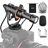 NEEWER Micrófono Video para Teléfono Kit de Micrófono en Cámara con Soporte de Choque Black Pro Compatible con iPhone Android Smartphone Cámara DSLR Tablet (Adaptador de iPhone no Incluido) CM14 Pro