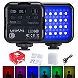 GODOX LITEMONS LED6R RGB LED Video Light pequeña Regulable 3200K-6500K 13 Efectos de luz FX,se Puede Utilizar para Selfies, Transmisiones en Directo, iluminación para Fiesta,Microfilm