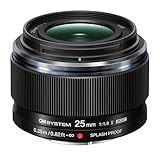 OM SYSTEM Objetivo M.Zuiko Digital 25 mm F1.8 II, Veloz y con Distancia Focal Fija para cámaras Micro Cuatro Tercios (Olympus OM-D y Pen, Panasonic G-Series), Negro