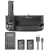 Neewer Empuñadura de Batería Vertical de Reemplazo para Sony VG-C2EM, Compatible con Cámaras Sony A7 II A7S II y A7R II con 2 Piezas 7.4V 1100mAh NP-FW50 Li-ion Baterías Recargables y Cargador Dual